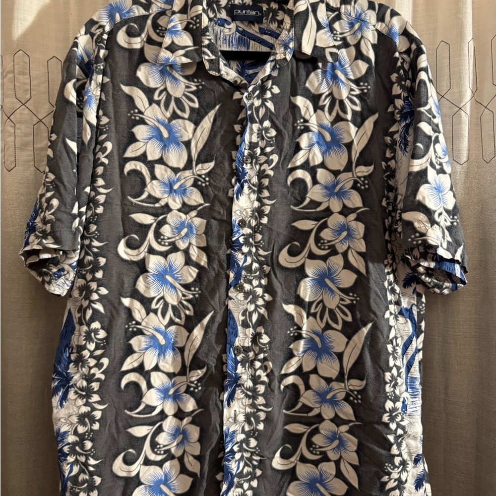 Puritan Tropical Aloha Floral Hawaiian VTG Men's Shirt